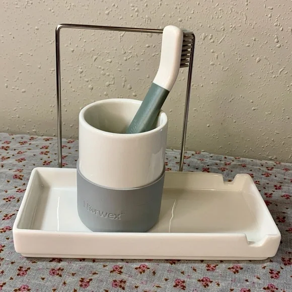 Norwex Ceramic Porcelain Sink Organizer sponge holder bathroom kitchen - Picture 2 of 4